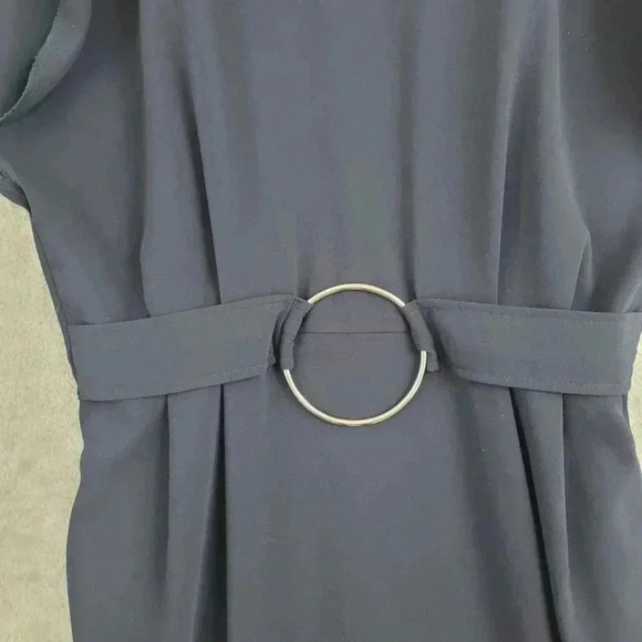 Asos Womens Navy Midi Sheath Dress With Belt & Ring Size10   11PT - Picture 7 of 11